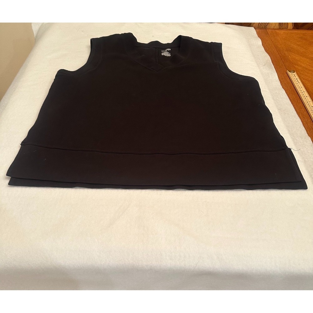 Tek Gear Ultracomfort Vest Top Womens XL Black V Neck Layered Hem Sleeveless